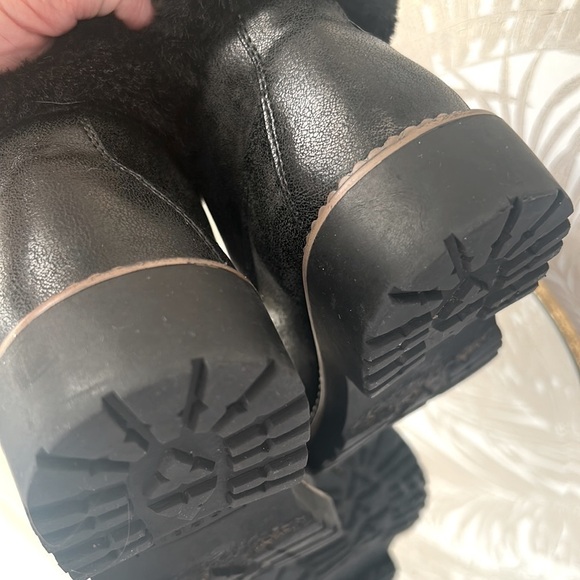 Esprit Womens Black Faux Fur Lined Lace Up Winter Boots 8.5 – Cozy Fall Style - Picture 6 of 7